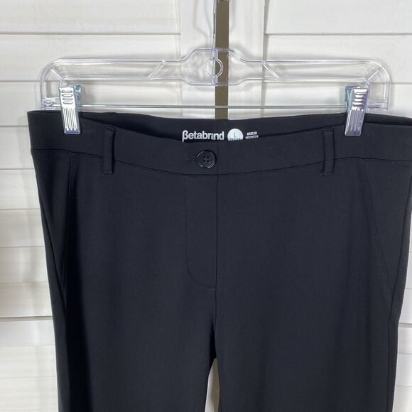 Betabrand Black Straight Leg Classic Dress Yoga Pants Pull On Size L Petite - Picture 3 of 9
